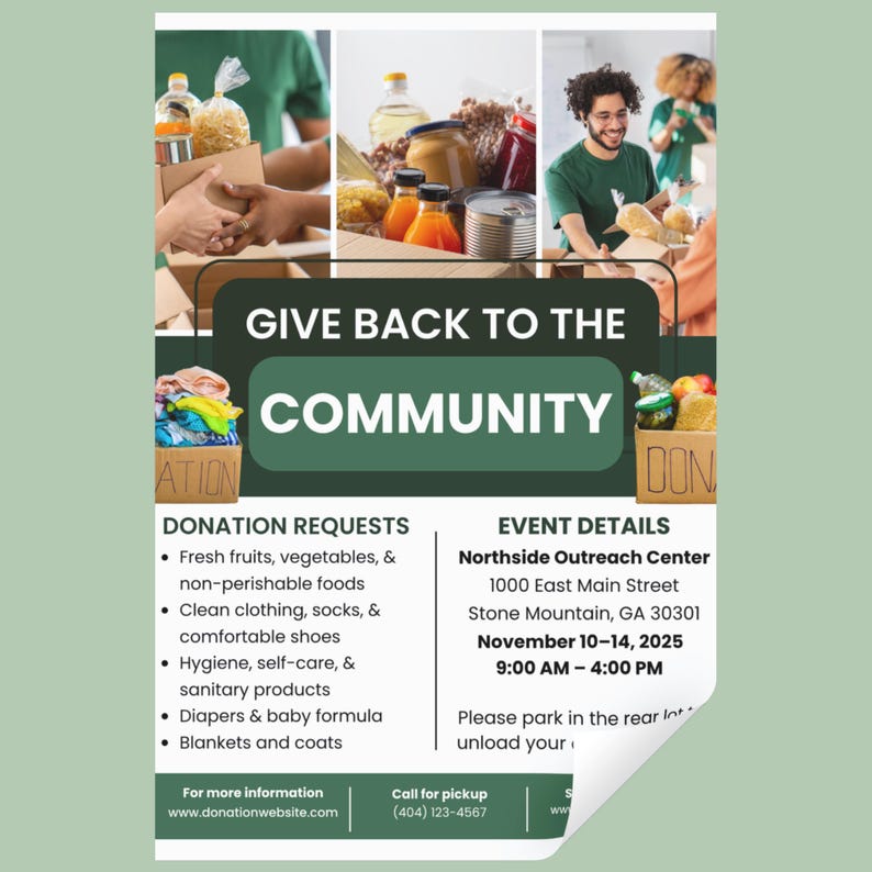 Donation Drive Flyer, Charity Flyer, Fundraiser Thanksgiving Flyer ...