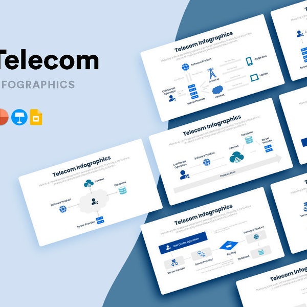 Telecom Infographics | PowerPoint Template | PPTX | Keynote Template | Google Slides