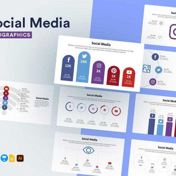 Social Media Infographics | PowerPoint Template | PPTX | Keynote Template | Google Slides | Adobe Illustrator