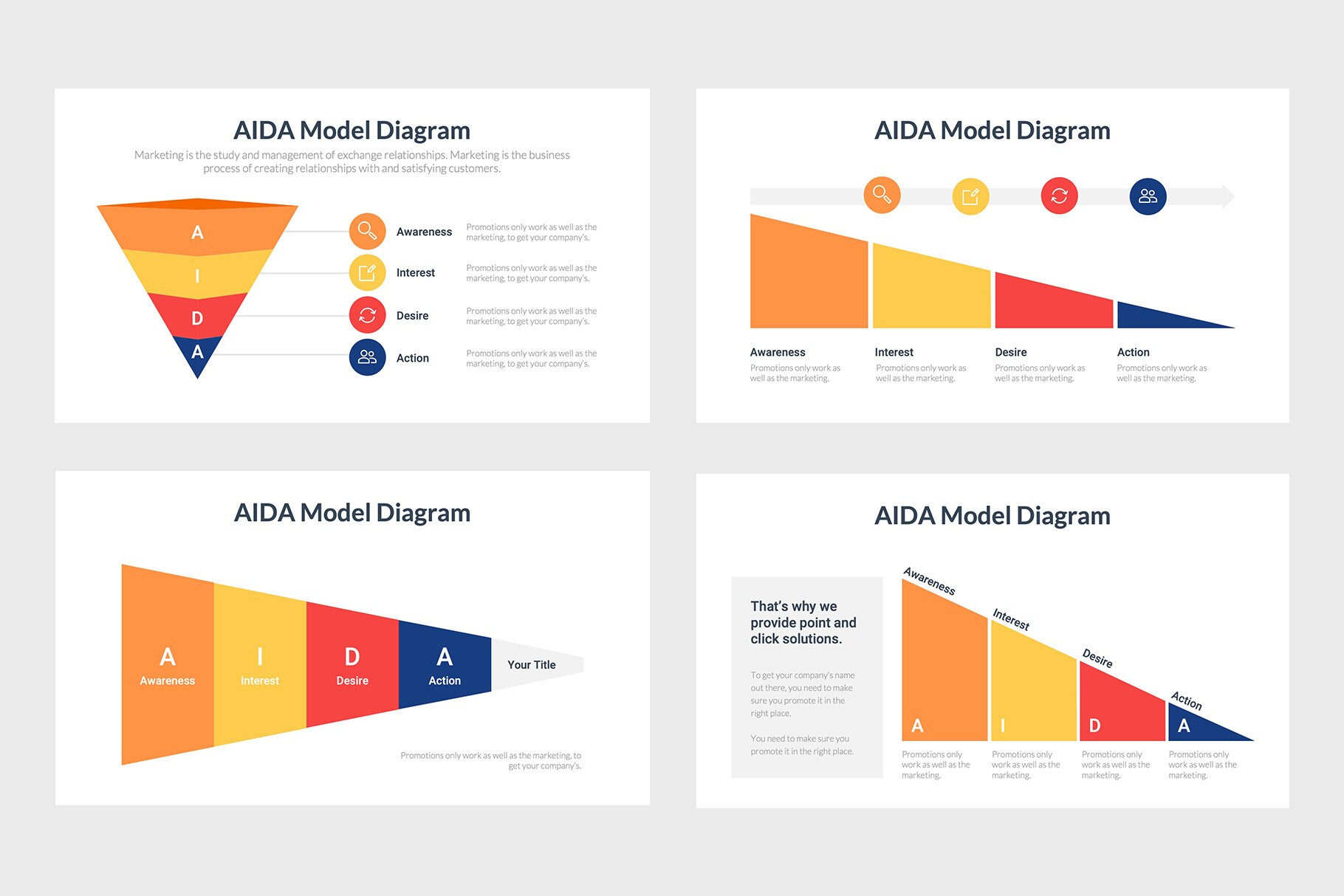 AIDA Infographics Powerpoint Template PPTX Keynote - Etsy