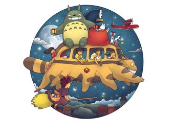 Vintage Ghibli Studio Png, Ponyo Ghibli Studio Png, Ghibli png, My Neighbor Totoro png, PNG, Princess Mononoke png, Kikis Png