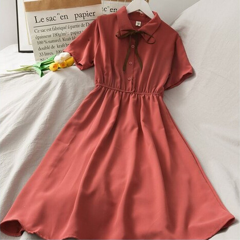 Dark Academia Clothing Vintage dress 7 colors Aesthetic Cottagecore Clothing Dress