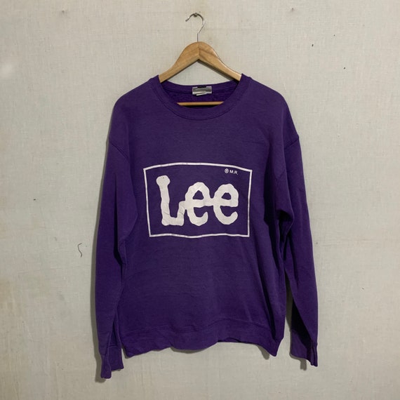 Vintage sweatshirt lee big print purple color size