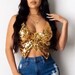 Y2K Sequin Butterfly Top | Lace up Crop Top