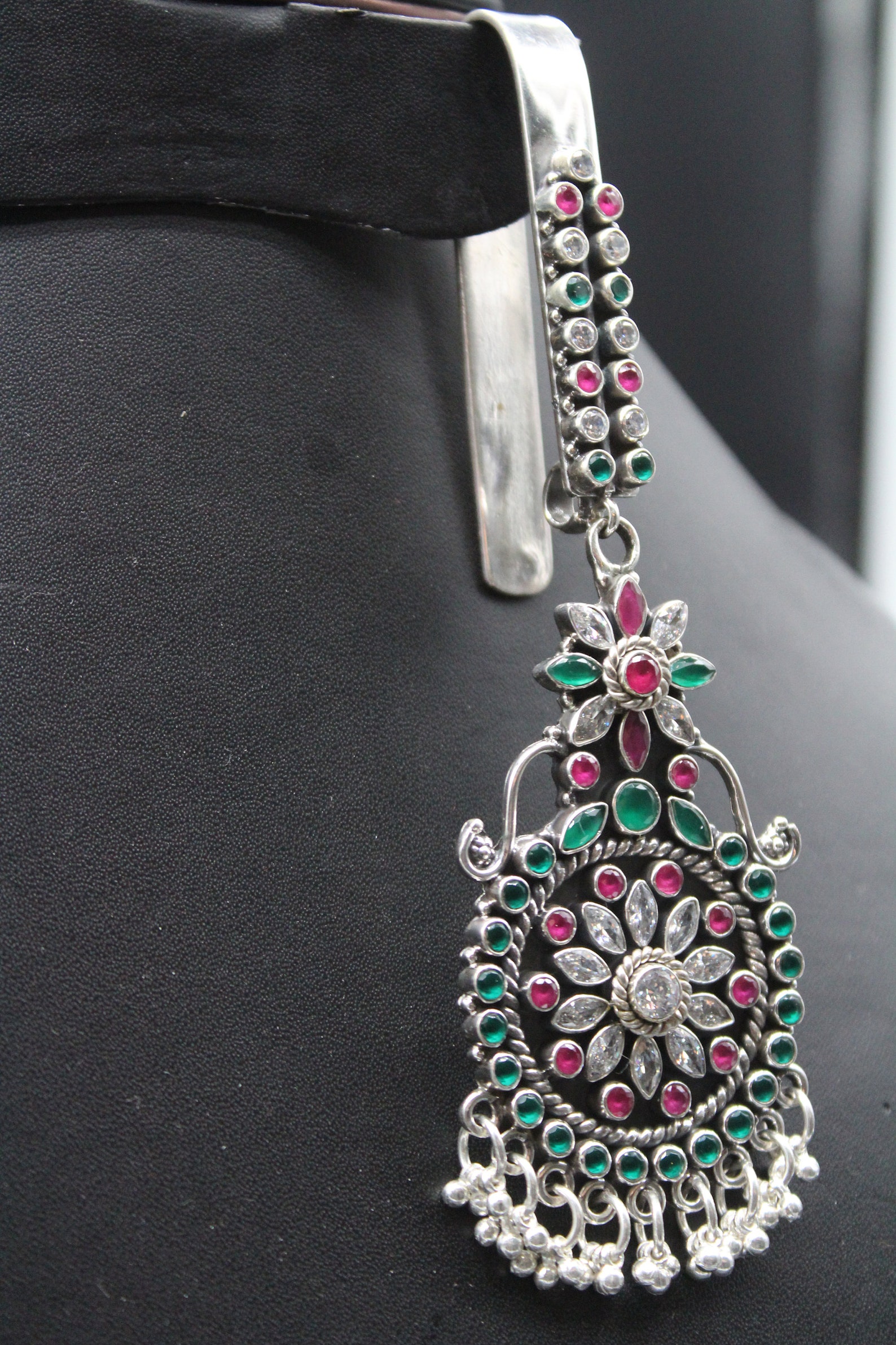 925 Silver Oxydized Waist Key Chain Saree Pin Gemstones Etsy