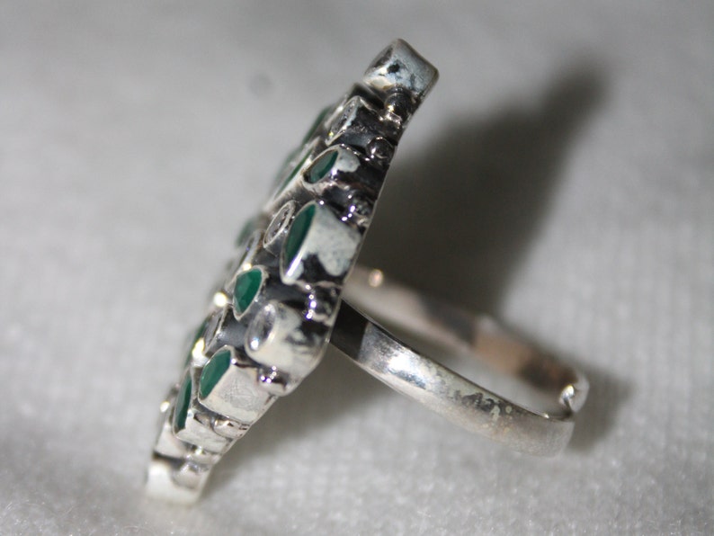 Gemstones 925 Silver Oxydized Adjustable Rings for Girls or women Ethnic Rings Handmade Indian Jewellery Valentine/'s Day gift for her.