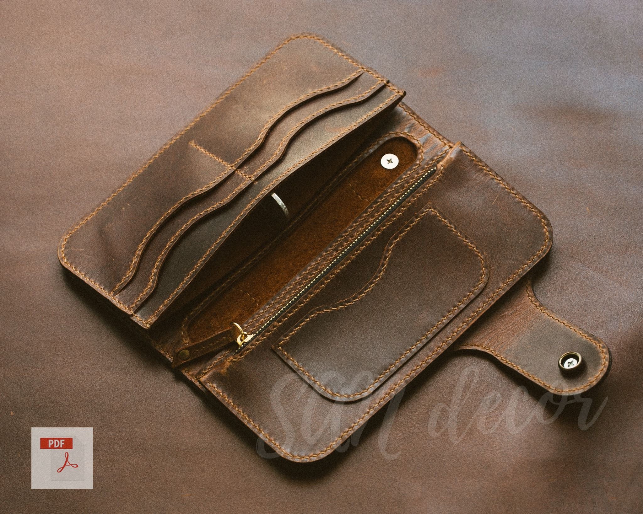 PDF Pattern Leather Long Biker Wallet Leather Biker Wallet | Etsy