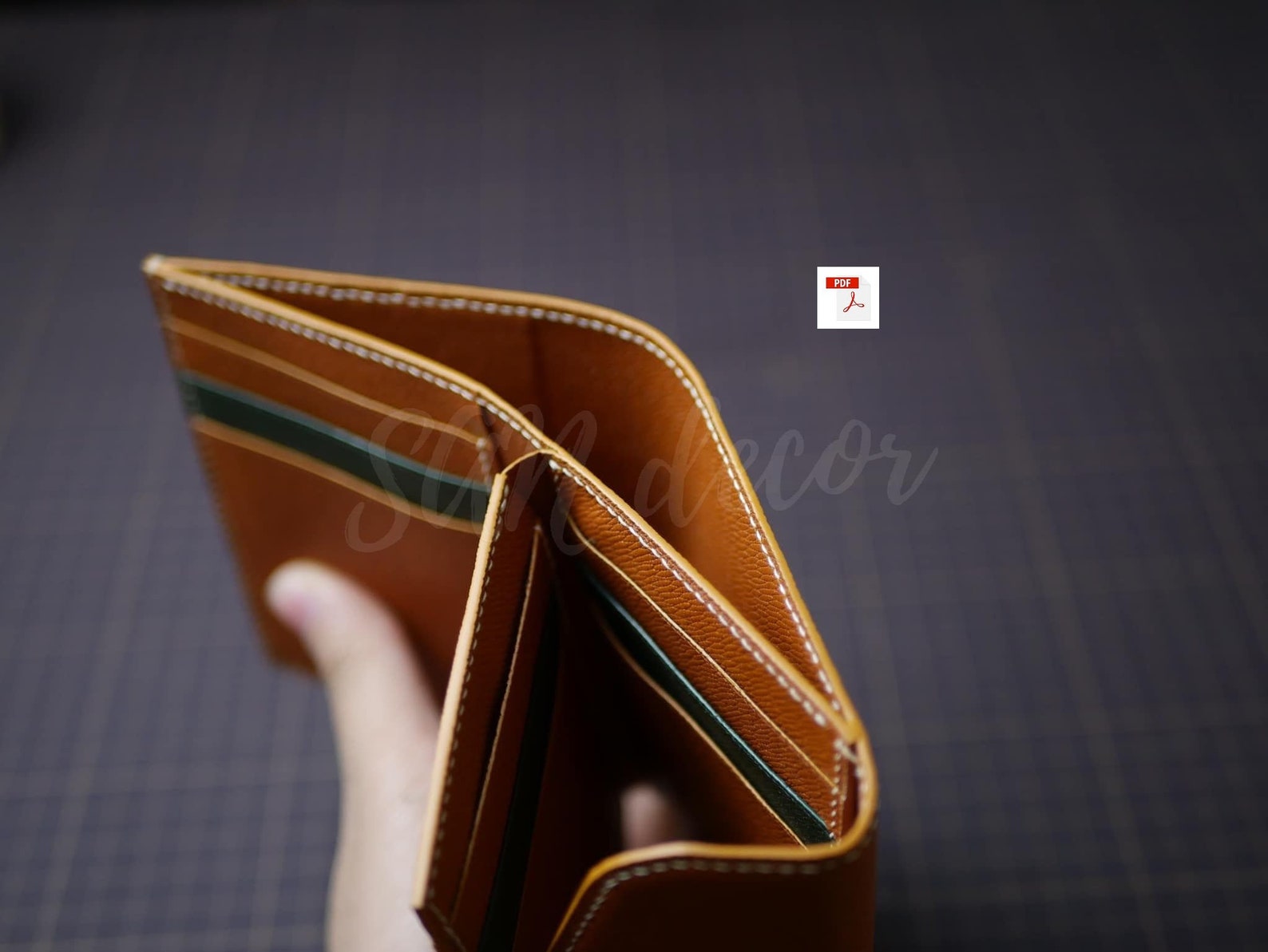 PDF Pattern Leather Tri Fold Wallet Leather DIY Leather Etsy