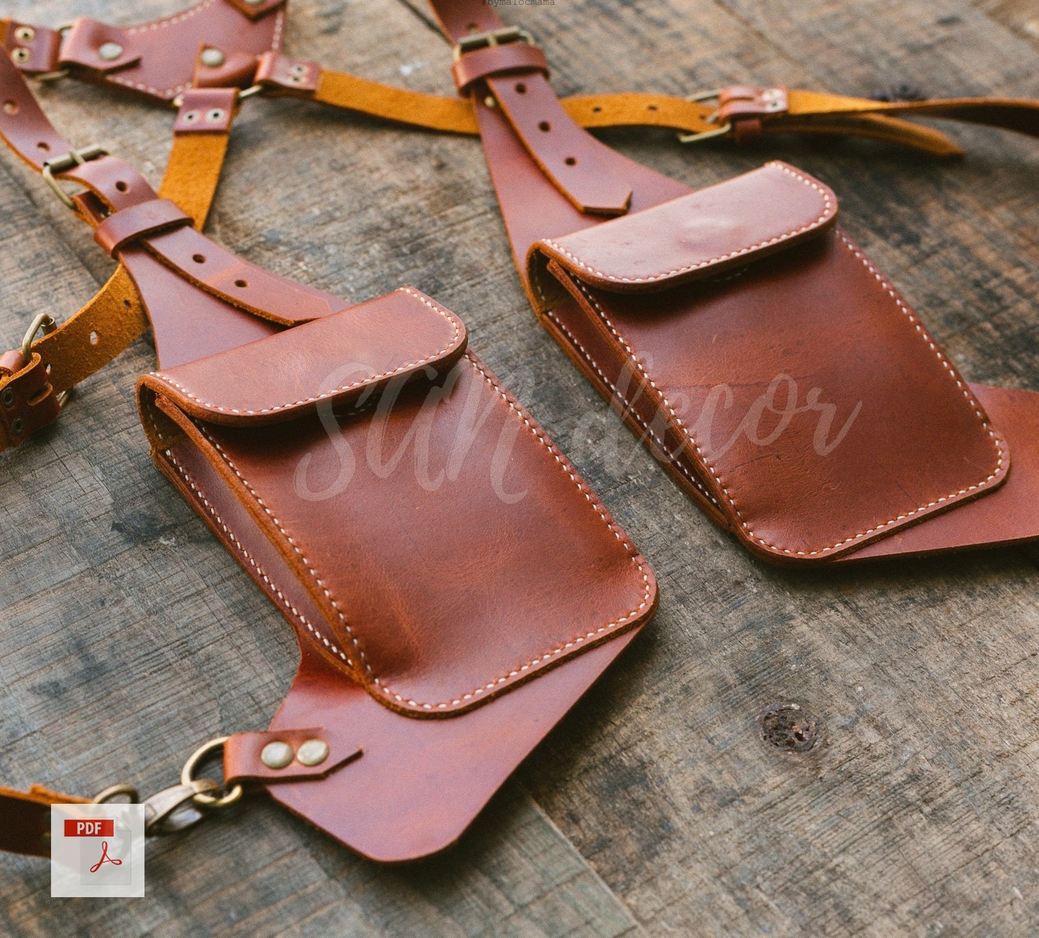 PDF Pattern Leather Holster Bag Shoulder Holster Bag Leather Etsy