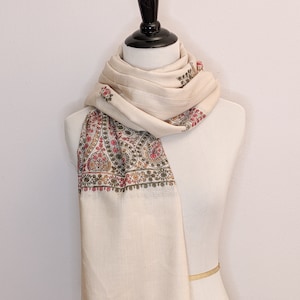 Luxury Pashmina hand embroidered scarf - Orange