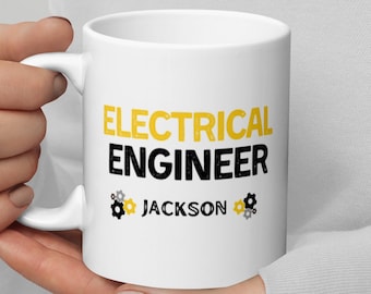 Mug personnalisé avec nom d'ingénieur électricien, cadeaux ingénieur pour mari, cadeau ingénieur électricien, ingénieur électricien, cadeau ingénieur pour lui