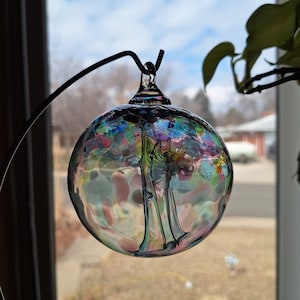 Glass blown ornament | 3.5 inches | Amethyst   | mesmerizing |  tranquil and calm | Made in USA | discounted glass