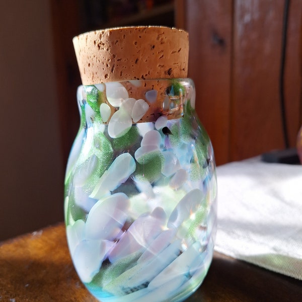 Glass jar with fitted cork lid