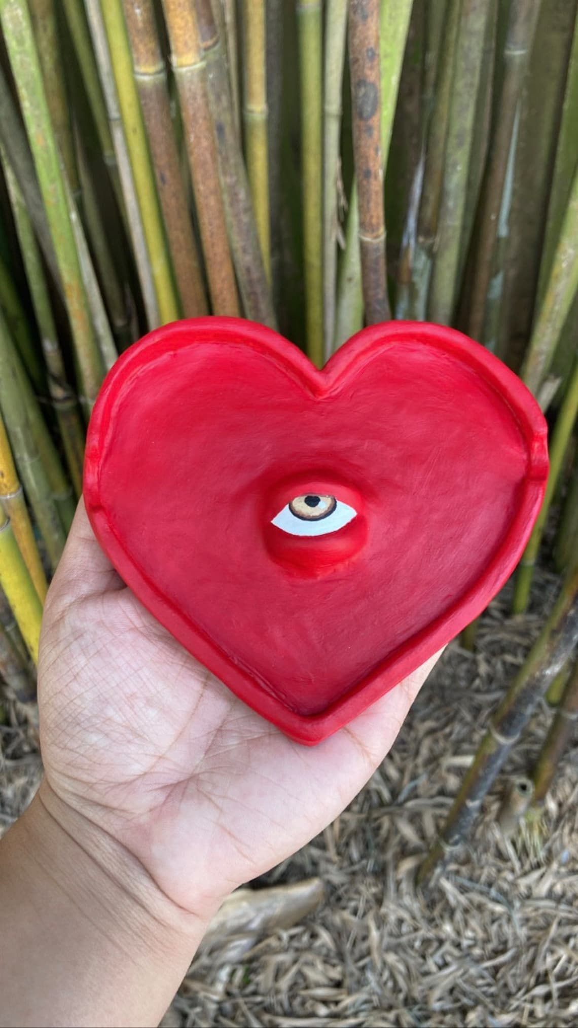Red Heart Eye Ashtray Jewelry Holder Etsy