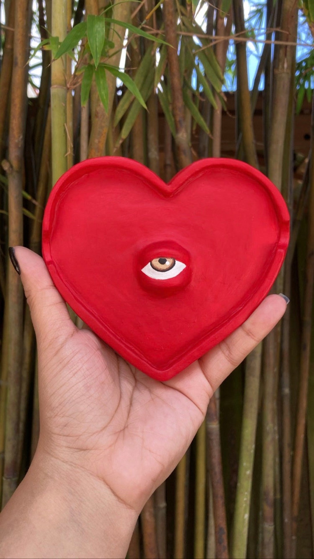 Red Heart Eye Ashtray Jewelry Holder Etsy