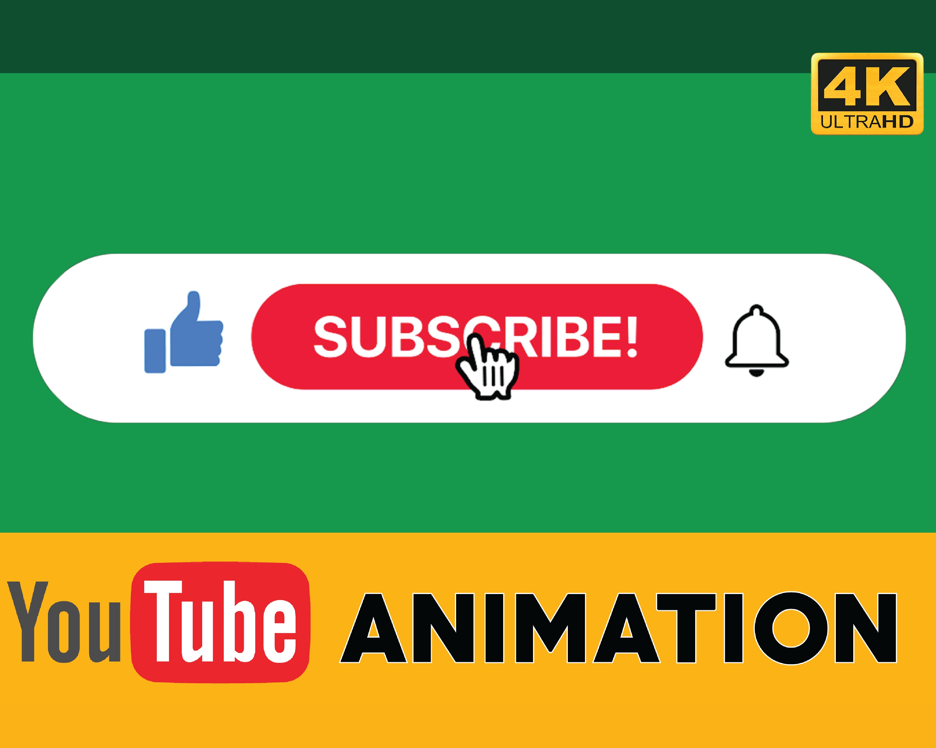 Amazing 4K Animated Youtube Subscribe Button Overlay for Intro - Etsy