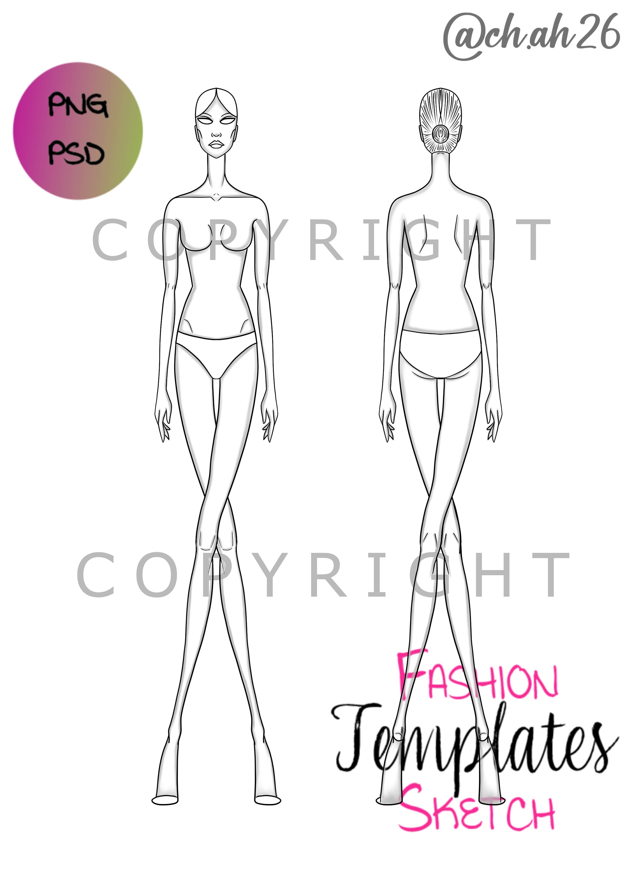 Fashion sketch Template crossed legs pose | Etsy