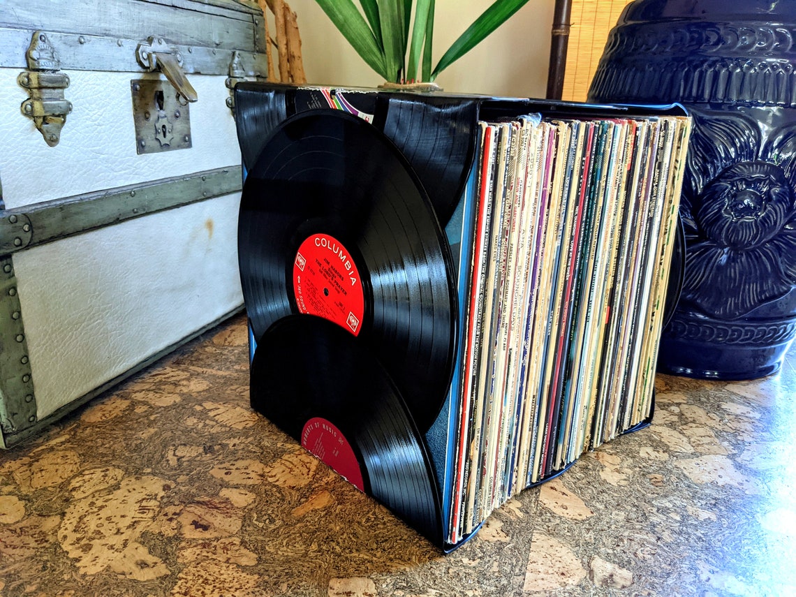 Vinyl Record LP Storage Cube Crate holds 65 records Etsy