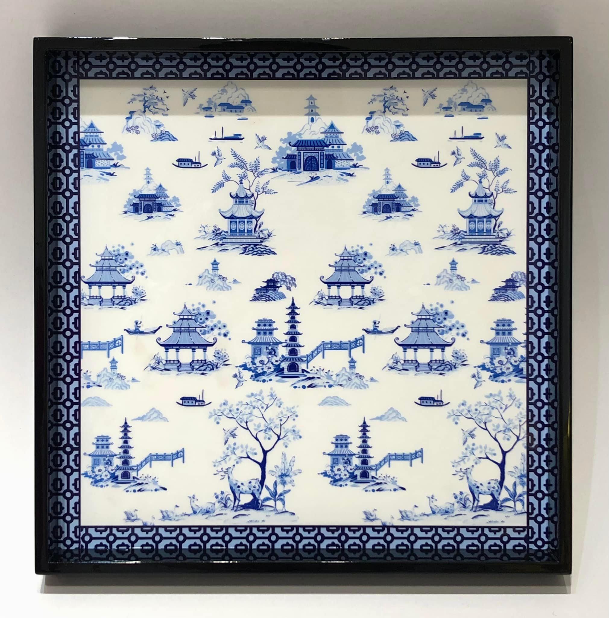 ヴィンテージアジア - ベトナム手塗りブラックラッカーウォールアート