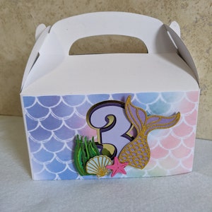 Mermaid birthday party favor box