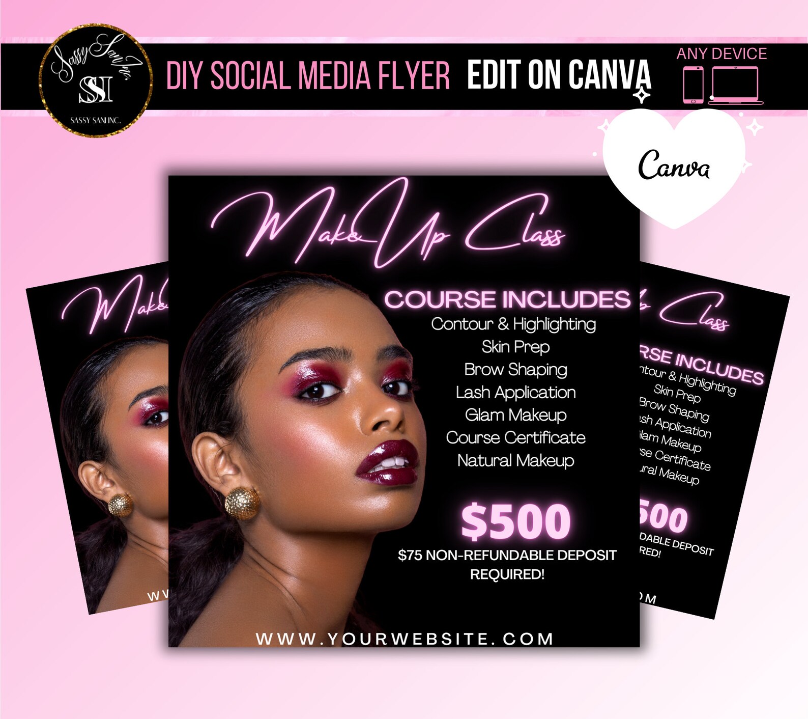 Makeup Class Flyer Makeup Tutorial EFlyer Training Class Etsy