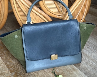 Authentic Celine Trapeze tri color Handbag Mm