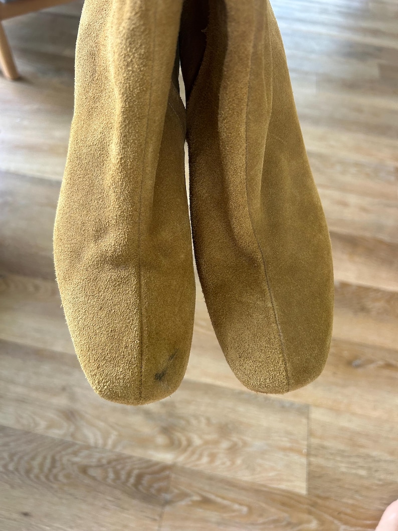 Authentic Rouje Paris Ankle Boots Suede Camel Sz 37 or 7 chic image 15