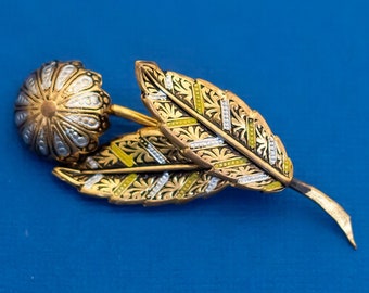 Vintage Ornate Golden and Silver Flower - D29