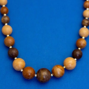 24 inch, Vintage Beaded Necklace, Wood Necklace, Natural Necklace, Bohemian Necklace, Brown Beaded Necklace - D4