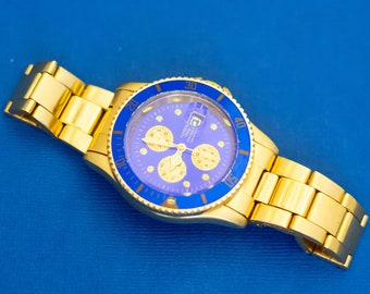 Montre Geneva Pour Homme - Boîtier Doré, Bracelet Métal - Pile Neuve - Très Bon état - Classique