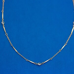 23 pollici, collana vintage, collana tono oro, collana a catena, collana minimalista, collana di strass - D16