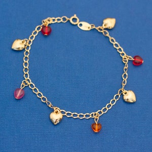 7&quot;, Charm Bracelet, Heart Charm Bracelet, Heart Bracelet, Friendship Bracelet, Avon Bracelet, Avon Jewelry, Bracelet Femme, D8