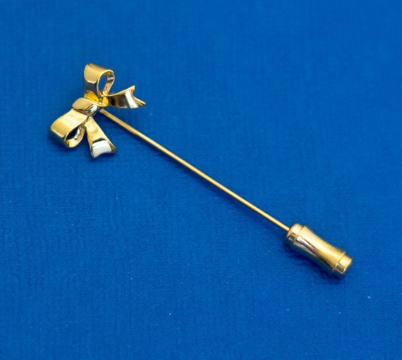 Vintage Stick Pin, Bow Stick Pin, Ribbon Stick Pi… - image 1