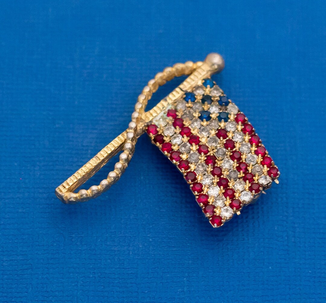 American Flag Brooch, USA Flag Broach, Patriot Brooch, Patriotism Flag