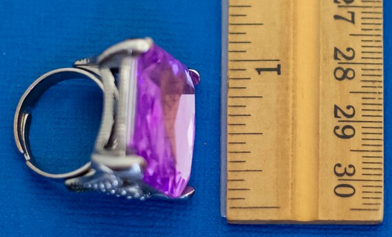 Size 7, Vintage Adjustable Ring, Art Deco Ring, P… - image 3