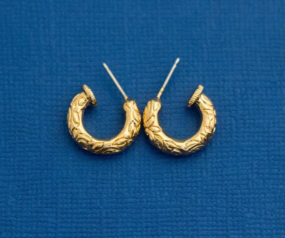 Little Hoop Earrings, Small Hoop Earrings, Gold H… - image 1