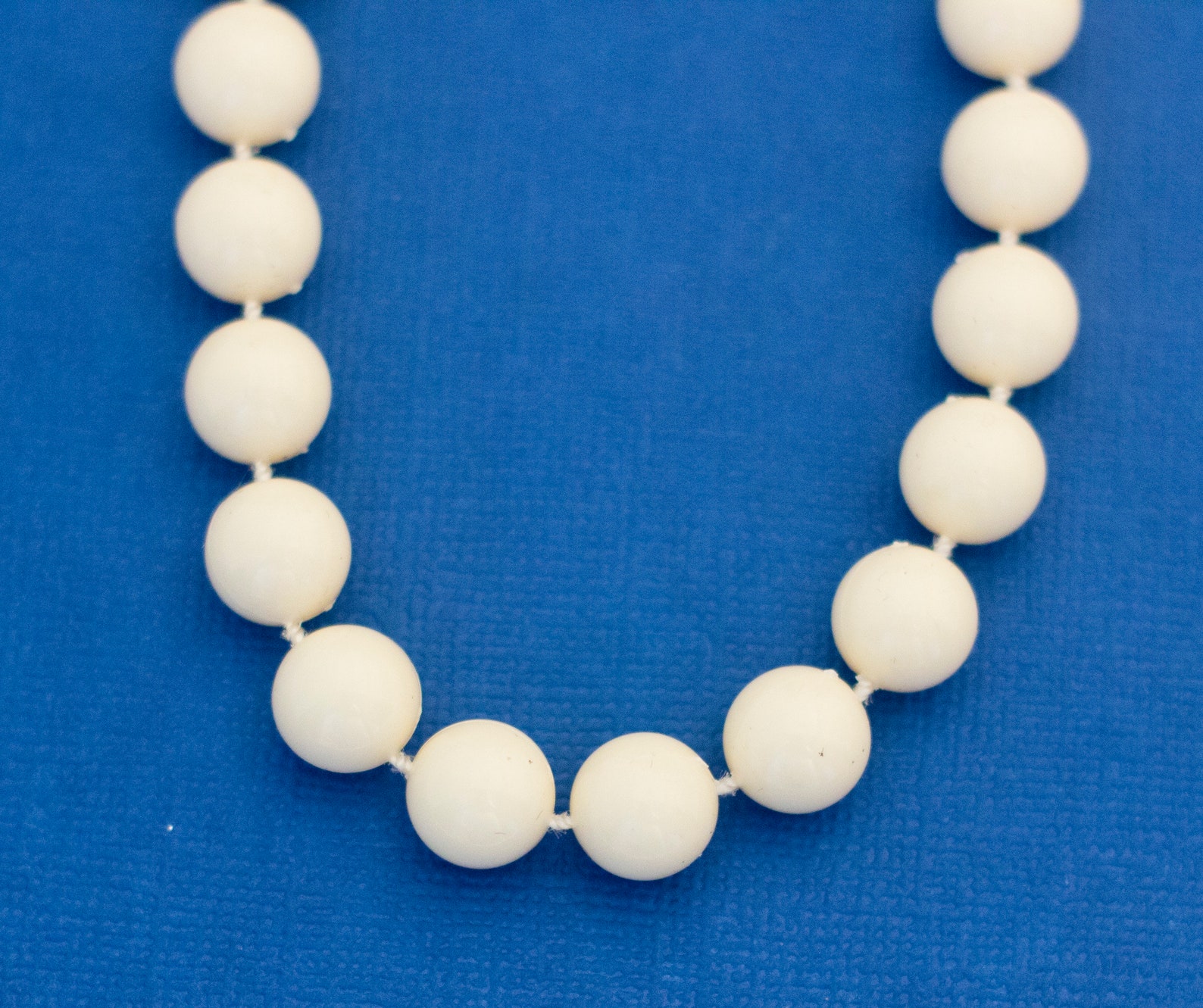 54, Beaded Necklace, White Beaded Necklace, White Necklace, Long