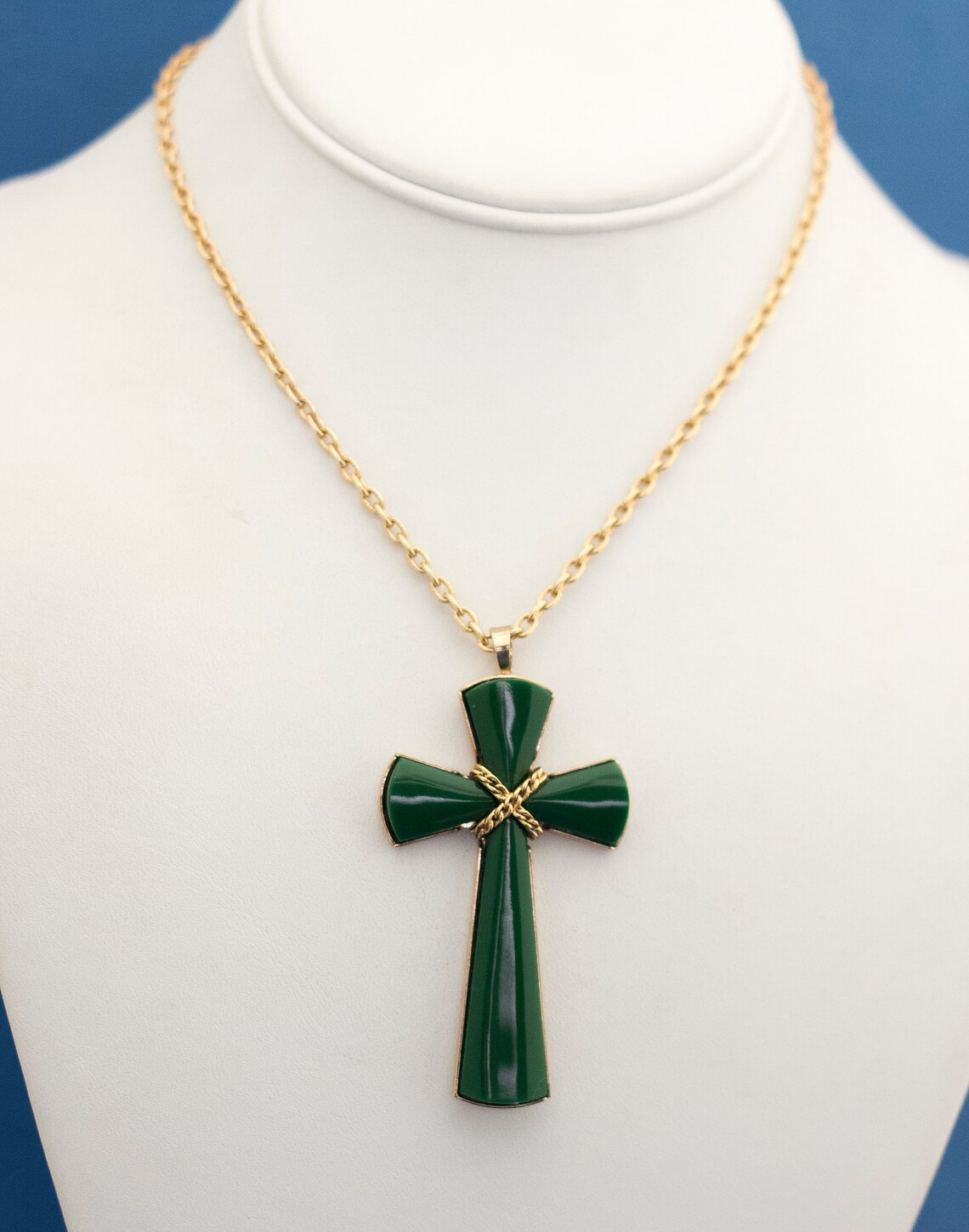 26 Green Cross Necklace Cross Necklace Religious Etsy UK