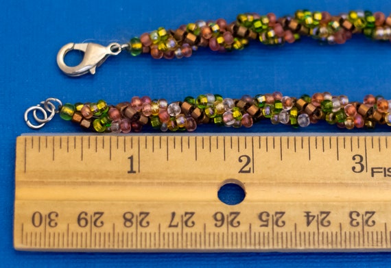 18 inch, Vintage Necklace, Colorful Necklace, Rhi… - image 3