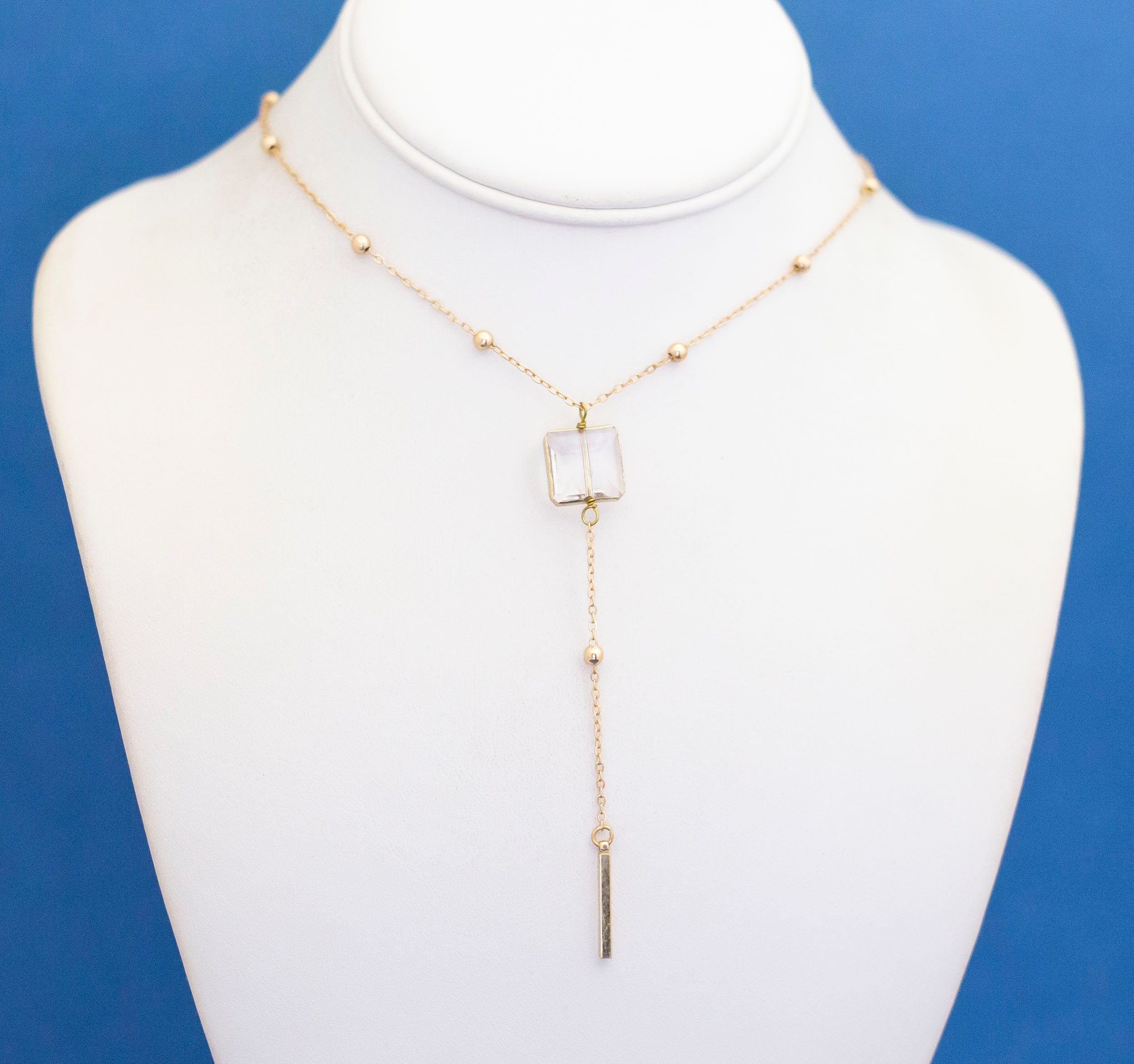 Buy 30 Inch, Vintage Tassel Necklace, Minimalist Necklace, Clear 