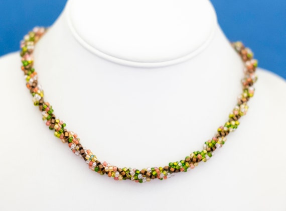 18 inch, Vintage Necklace, Colorful Necklace, Rhi… - image 2