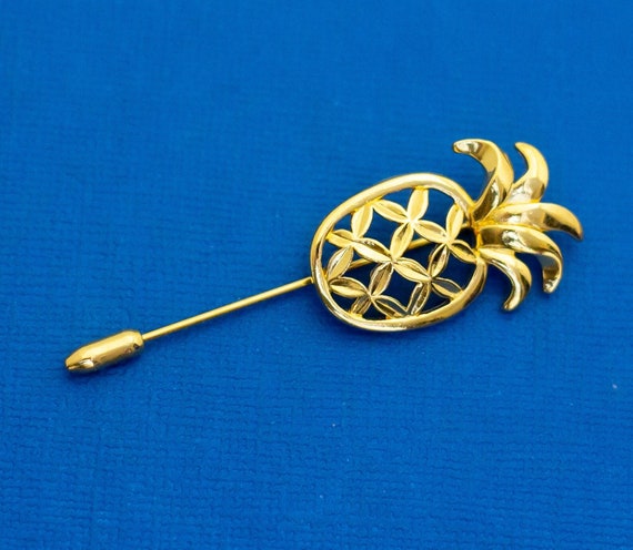 Vintage Stick Pin, Gold Tone Stick Pin, Pineapple 