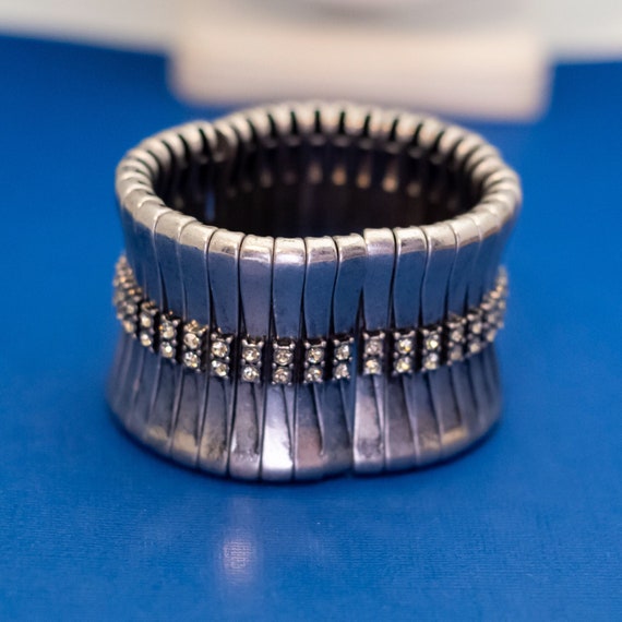 7 Inch, Vintage Rectangular Silver Tone Links Bangle - DX9 - Etsy