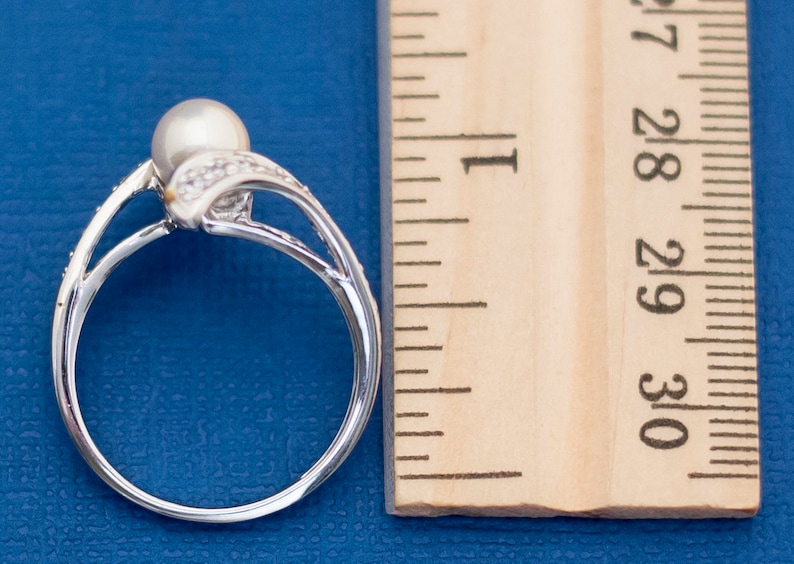 Vintage Ring Art Nouveau Ring Striking Ring Size 10 Elegant Ring Avon Ring Sterling Silver Ring Edwardian Ring Pearl Ring