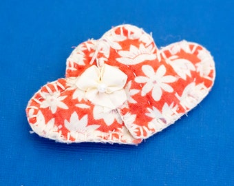 Vintage Brooch, Flower Hat Broch, White Floral Brooch, Fabric Brooch, Ladies Brooch, Fashion Brooch - D2