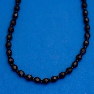 18 Inch Vintage Gothic Beaded Necklace, Black Beaded  Necklace, Victorian Necklace - D9
