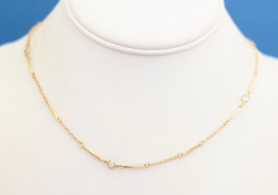23 inch, Vintage Necklace, Gold Tone Necklace, Ch… - image 2