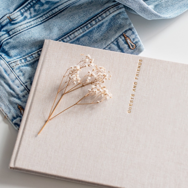 Linen Guest Book Etsy