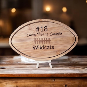 Personalized Custom Football Player Plaque Wooden Football Plaque School Football Plaque Football Name Sign Custom Name Footbal Sports Gift