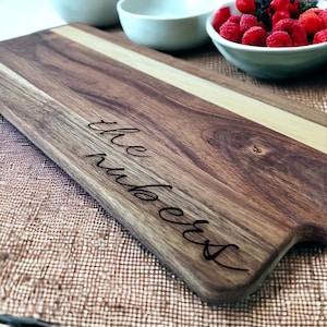 Personalized Cutting Board With Handle Acacia Cutting Board Handcrafted Charcuterie Board Personalized Cutting Board Custom Cutting Board